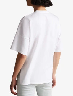 Ted Baker Fluwer Slogan-appliqué Cotton-jersey T-shirt -Whistles Shop R03971497 IVORY ALT03