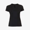 THEORY Slim-fit Keyhole Cotton T-shirt -Whistles Shop R03973328 BLACK M