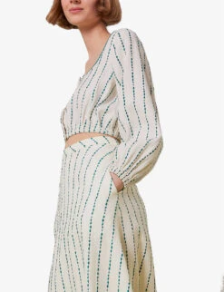 Whistles Mari Embroidered Cotton Circle Maxi Skirt -Whistles Shop R03975834 MULTICOLOURED ALT02