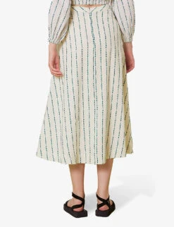 Whistles Mari Embroidered Cotton Circle Maxi Skirt -Whistles Shop R03975834 MULTICOLOURED ALT03