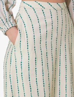 Whistles Mari Embroidered Cotton Circle Maxi Skirt -Whistles Shop R03975834 MULTICOLOURED ALT04