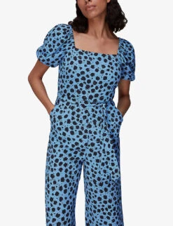 Whistles Dalmatian-print Woven Jumpsuit -Whistles Shop R03978843 MULTICOLOURED ALT02
