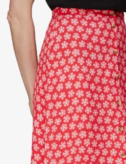Whistles Daisy Floral-print Woven Midi Skirt -Whistles Shop R03978845 MULTICOLOURED ALT05
