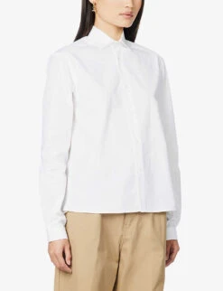 The Girlfriend A-line Organic-cotton Shirt -Whistles Shop R03980436 WHITE ALT02