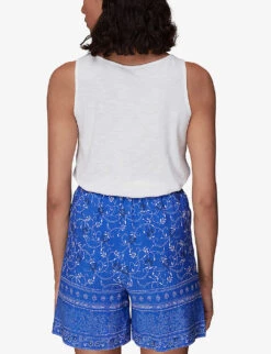 Whistles Bandana Floral-print High-rise Organic Cotton Shorts 11 Whistles Bandana Floral-print High-rise Organic Cotton Shorts -Whistles Shop R03981354 MULTICOLOURED ALT03