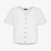 Whistles Maeve Buttoned Cotton-jersey T-shirt -Whistles Shop R03983237 WHITE M