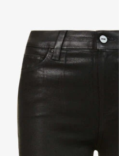 Paige Cindy Straight-leg High-rise Rayon-blend Jeans -Whistles Shop R03990782 BLACKFOGLUXECOATING ALT02