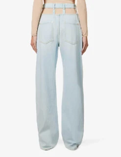 Maison Margiela Decortique Cut-out Straight-leg High-rise Jeans -Whistles Shop R03991060 BLUE ALT03