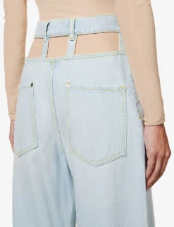 Maison Margiela Decortique Cut-out Straight-leg High-rise Jeans -Whistles Shop R03991060 BLUE ALT04