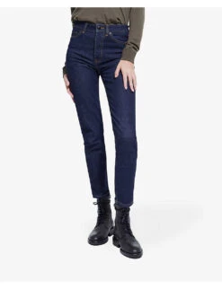 THE KOOPLES Slim-fit High-rise Stretch-cotton Jeans -Whistles Shop R03993435 BLU05 ALT02