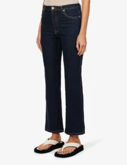Joseph Duke Flared Cropped Stretch-cotton Jeans -Whistles Shop R03996180 INDIGO ALT02