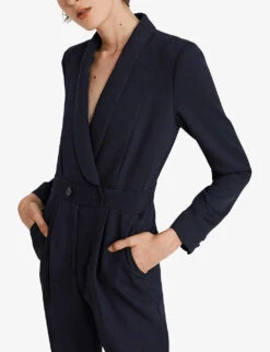 CLAUDIE PIERLOT Tailored Woven Jumpsuit -Whistles Shop R04000814 BLEUS ALT04