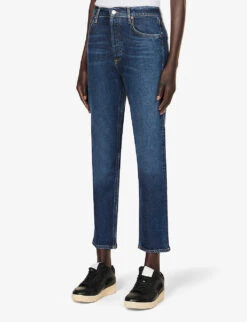 AGOLDE Riley Cropped Straight-leg High-rise Stretch Cotton-blend Jeans -Whistles Shop R04058553 DIVIDED ALT02