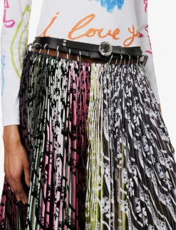 Gazania Carabiner Upcycled-polyester Midi Skirt -Whistles Shop R04058965 STRIPEMULTI ALT04