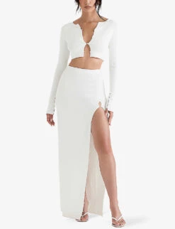 Gioia High-rise Stretch-knit Maxi Skirt -Whistles Shop R04060770 IVORY ALT01