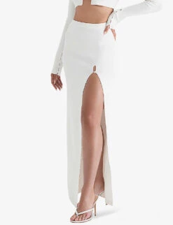 Gioia High-rise Stretch-knit Maxi Skirt -Whistles Shop R04060770 IVORY ALT02