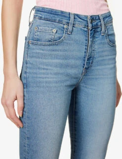 Levis 721 Contrast-stitch Tapered High-rise Stretch-denim Jeans -Whistles Shop R04062388 BLUEWAVELIGHT ALT04