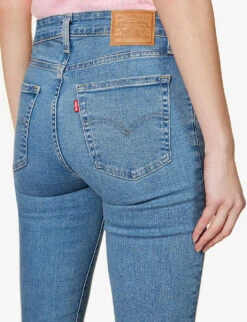 Levis 721 Contrast-stitch Tapered High-rise Stretch-denim Jeans -Whistles Shop R04062388 BLUEWAVELIGHT ALT05