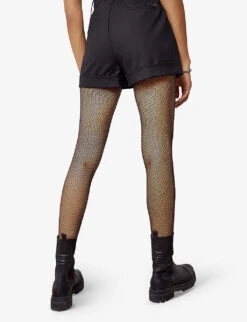 Ikks Belted High-waisted Stretch-woven Shorts -Whistles Shop R04063189 BLACK ALT03