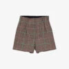 Ikks Checked High-rise Wool-blend Shorts -Whistles Shop R04063193 BROWN M