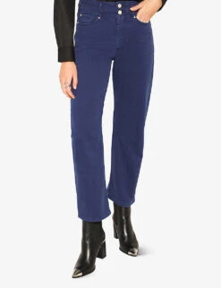 Ikks Cropped Straight-leg High-rise Stretch-denim Jeans -Whistles Shop R04063206 DARKBLUE ALT02