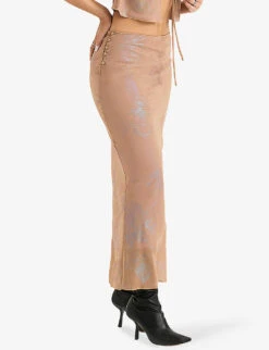 Dyana Bias-cut Georgette Maxi Skirt -Whistles Shop R04064438 SHIMMERCAFE ALT02