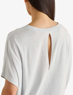 Notch-bag Relaxed-fit Cotton T-shirt -Whistles Shop R04067994 SKYBLUE ALT04