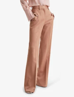 Reiss Luna Wide-leg High-rise Stretch-wool Trousers -Whistles Shop R04068066 ROSE ALT02