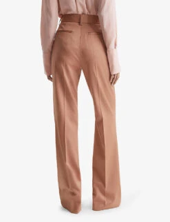 Reiss Luna Wide-leg High-rise Stretch-wool Trousers -Whistles Shop R04068066 ROSE ALT03