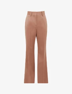 Reiss Luna Wide-leg High-rise Stretch-wool Trousers