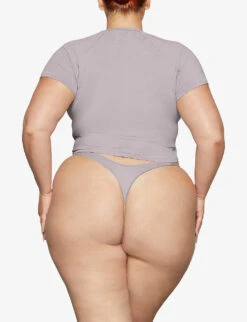 New Vintage Cropped Stretch-cotton T-shirt -Whistles Shop R04068464 HEATHERGREY ALT03