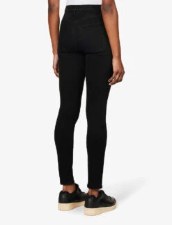 7 For All Mankind Ultra HR Skinny High-rise Stretch-cotton-blend Denim Jeans -Whistles Shop R04069282 BLACK ALT03