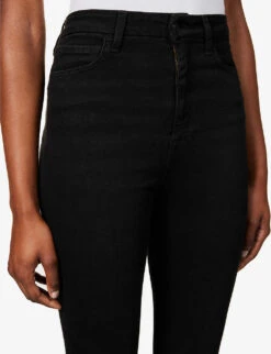 7 For All Mankind Ultra HR Skinny High-rise Stretch-cotton-blend Denim Jeans -Whistles Shop R04069282 BLACK ALT04