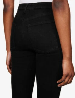 7 For All Mankind Ultra HR Skinny High-rise Stretch-cotton-blend Denim Jeans -Whistles Shop R04069282 BLACK ALT05