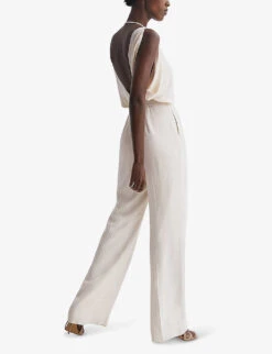 Reiss Koa Drape-armhole Woven Bridal Jumpsuit -Whistles Shop R04070737 IVORY ALT03