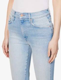 MOTHER The Weekender Frayed-hem High-rise Stretch-denim Jeans -Whistles Shop R04074464 CALIFORNIACRUISER ALT04