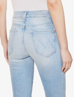 MOTHER The Weekender Frayed-hem High-rise Stretch-denim Jeans -Whistles Shop R04074464 CALIFORNIACRUISER ALT05