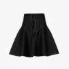 ALAIA Lace-up A-line Woven Midi Skirt -Whistles Shop R04076376 NOIRALAIA M