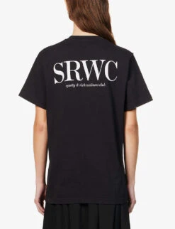 Upper East Side Logo Cotton-jersey T-shirt 10 Upper East Side Logo Cotton-jersey T-shirt -Whistles Shop R04081052 FADEDBLACKWHITE ALT03