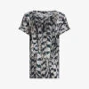 AllSaints Ines Imogen Abstract-print Organic-cotton T-shirt -Whistles Shop R04081469 WHITEMONO M