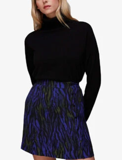 Whistles Tiger-print Woven Mini Skirt -Whistles Shop R04082109 MULTICOLOURED ALT02