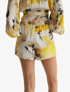 Reiss Odette Floral-print Woven Shorts -Whistles Shop R04086963 YELLOW ALT03