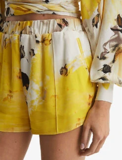 Reiss Odette Floral-print Woven Shorts -Whistles Shop R04086963 YELLOW ALT04