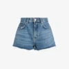 AllSaints Faye High-rise Raw-hem Denim Shorts -Whistles Shop R04087394 DARKINDIGOBL M