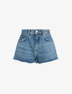 AllSaints Faye High-rise Raw-hem Denim Shorts