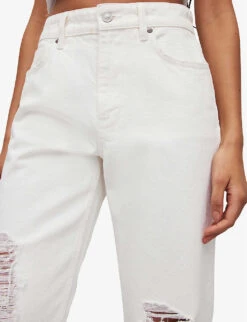 AllSaints Hailey Destroy High-rise Tapered-leg Organic-cotton Jeans 11 AllSaints Hailey Destroy High-rise Tapered-leg Organic-cotton Jeans -Whistles Shop R04087409 WHITE ALT04