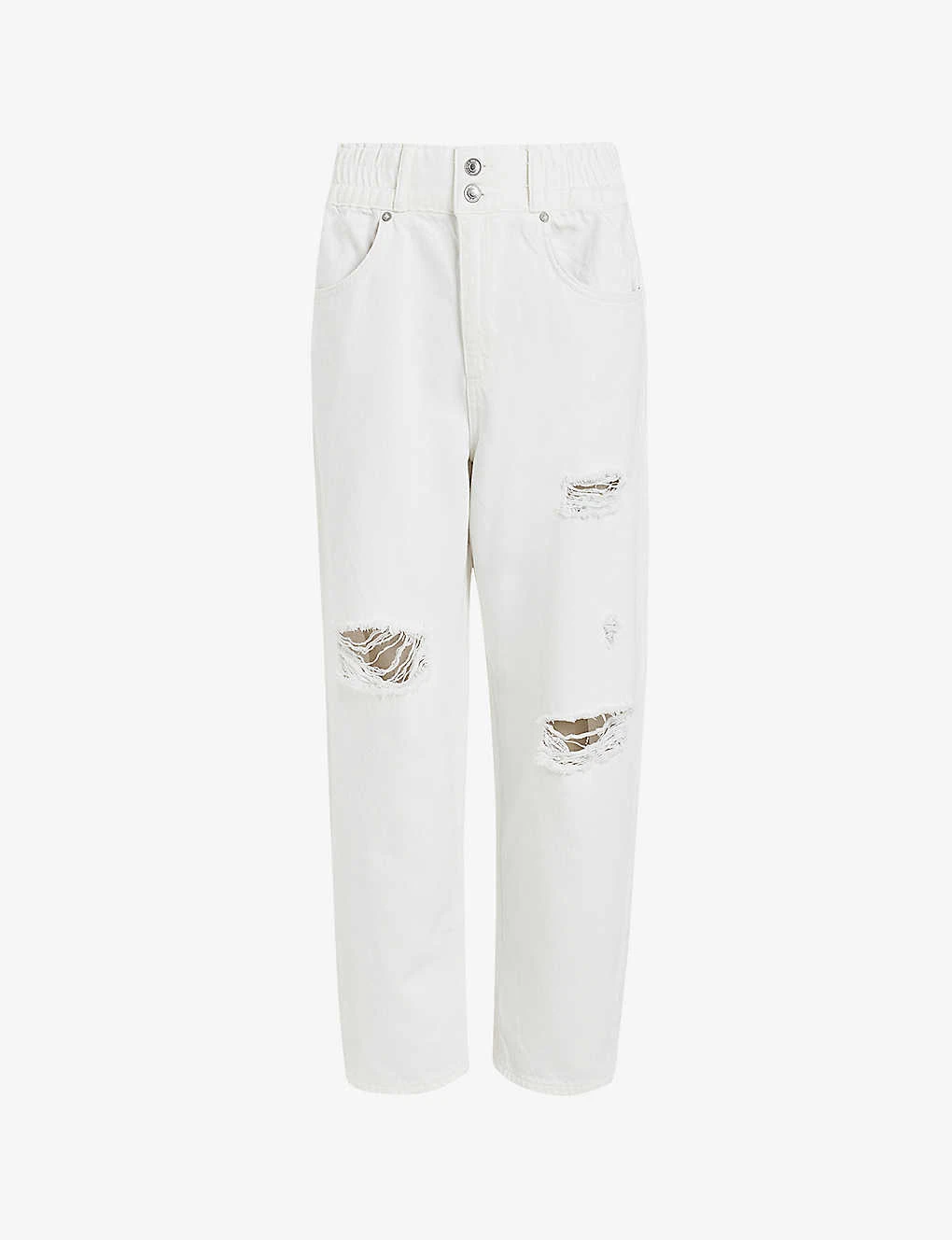 AllSaints Hailey Destroy High-rise Tapered-leg Organic-cotton Jeans 3 AllSaints Hailey Destroy High-rise Tapered-leg Organic-cotton Jeans