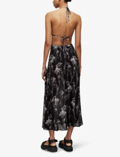 AllSaints Cari Mia Graphic-print Regular-fit Woven Maxi Skirt -Whistles Shop R04087435 BLACK ALT03