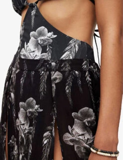 AllSaints Cari Mia Graphic-print Regular-fit Woven Maxi Skirt -Whistles Shop R04087435 BLACK ALT04