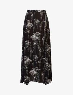 AllSaints Cari Mia Graphic-print Regular-fit Woven Maxi Skirt